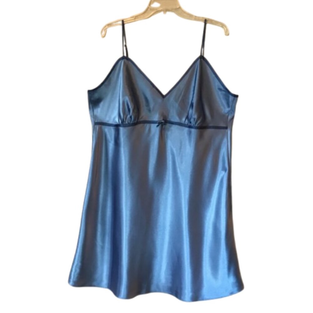 Secret Treasures Sleepwear Blue Satin Short Nightgown Size 2X